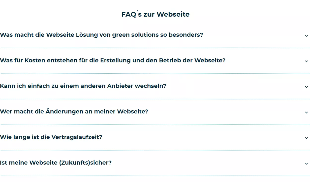 Häufig gestellte Fragen auf unserer Webseite