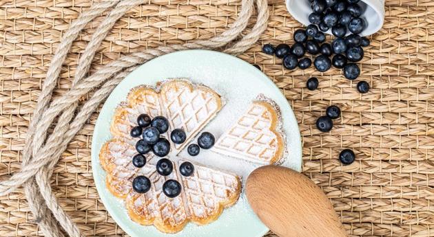 Waffel mit Heidelbeeren