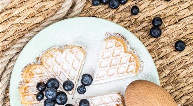 Waffel mit Heidelbeeren