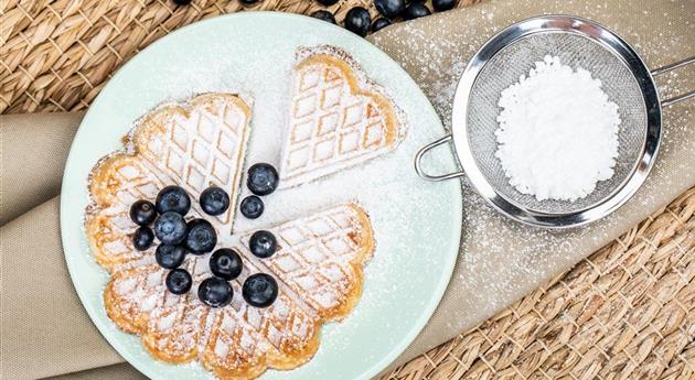 Waffel mit Heidelbeeren