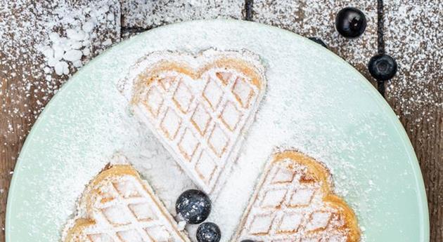 Waffel mit Heidelbeeren