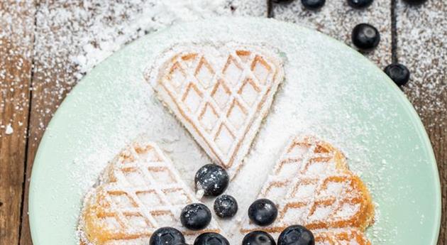 Waffel mit Heidelbeeren