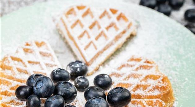 Waffel mit Heidelbeeren