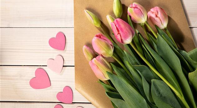 Valentinstag - Tulpen mit Herzen