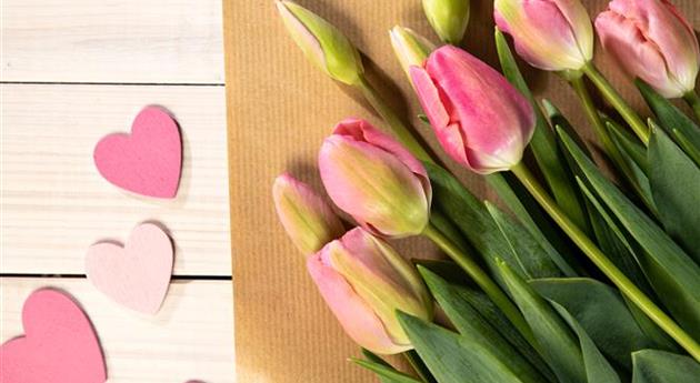 Valentinstag - Tulpen mit Herzen